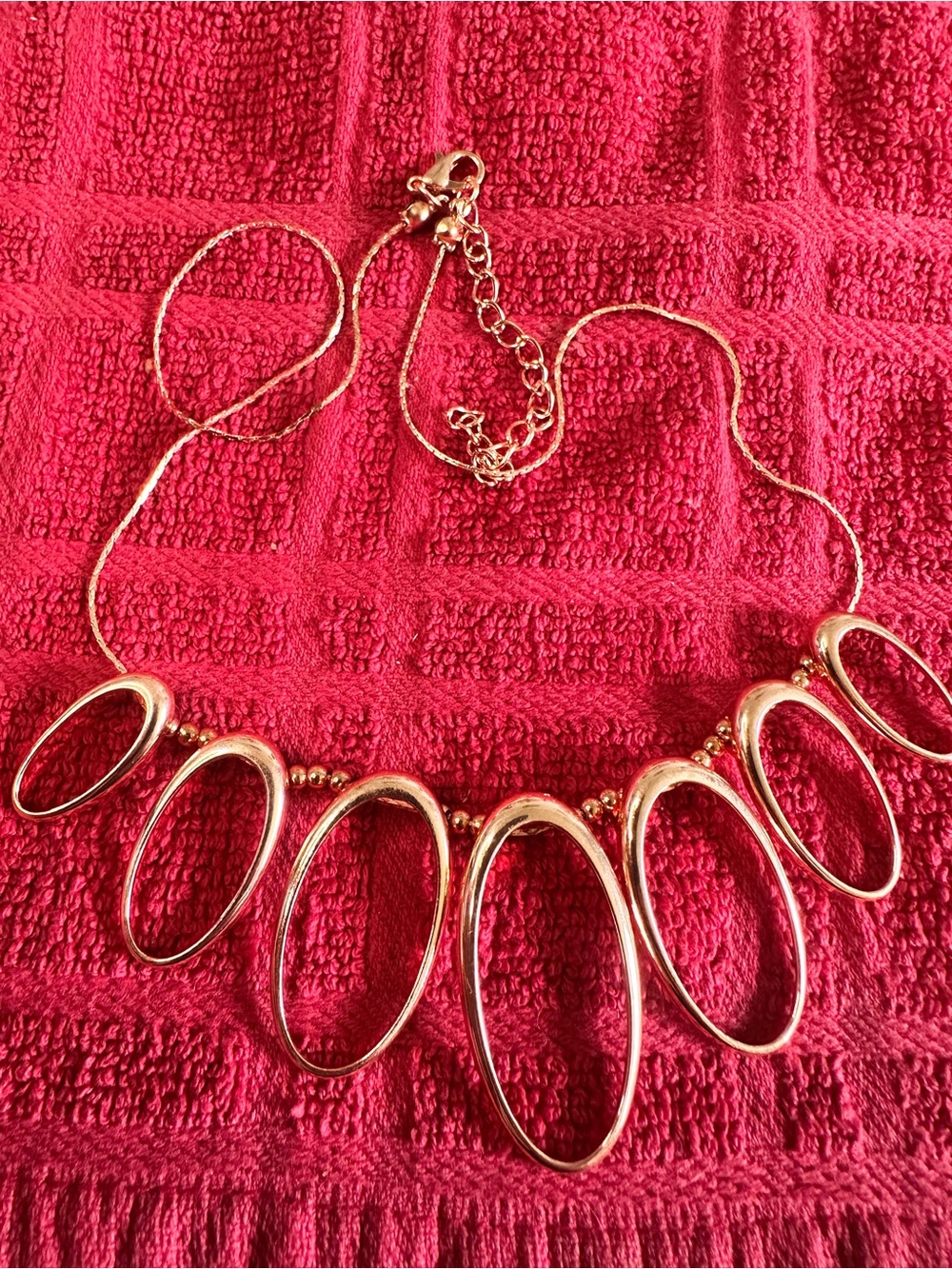 Gold Oval Link Statement Necklace - Women's Jewelry